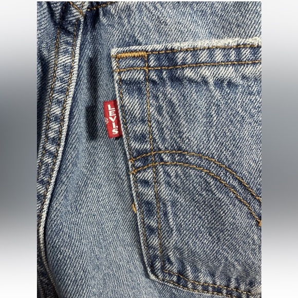Levis Jeans Womens 26W 27L Premium Ribcage Straight Ankle Distressed Button Fly - Picture 10 of 16